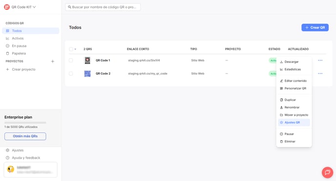 ES Dashboard - Settings QR 1