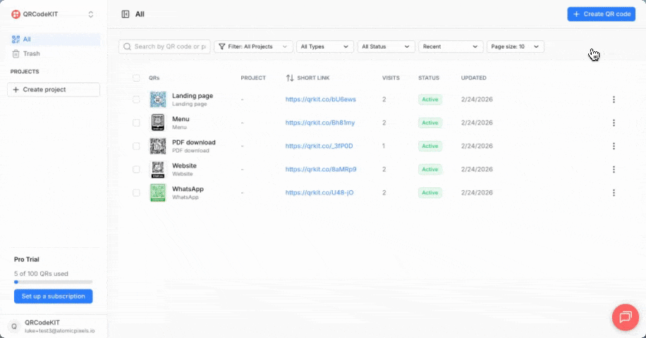 QR Create Download PDF